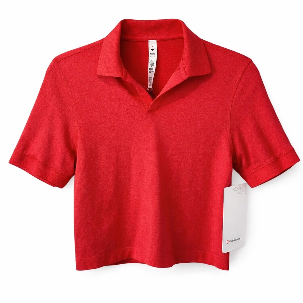 lululemon athletica Red Short Sleeve Polo Tee